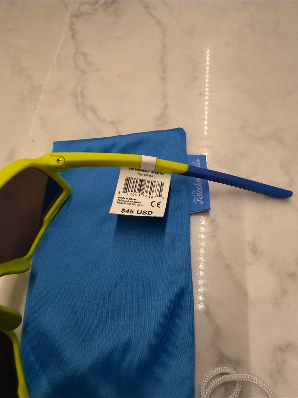 NWT Knockaround Kids Neon Yellow Shield Sunglasses - Picture 5 of 8